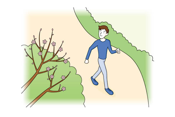 散歩をする男性