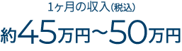 月額手取り報酬約45万円〜50万円