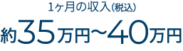 月額手取り報酬約35万円〜40万円